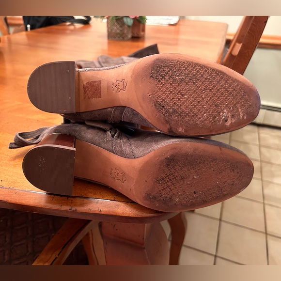 Tory Burch - Tan Suede Over-The-Knee Ankle-Tie Boot (Gigi) - Picture 9 of 12